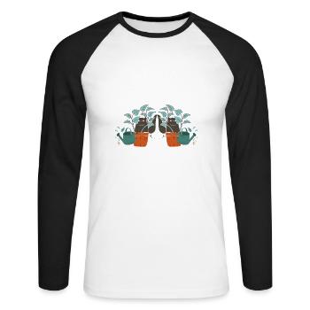 Gardening Horticulture Gardener - Unisex Baseballshirt langarm - Weiß/Schwarz - Vorne - Nik (191cm)