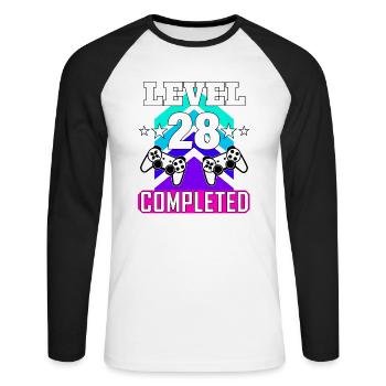 anniversaire de jeu haha comme c’est drôle - T-shirt baseball manches longues Homme - blanc/noir - Devant - Nik (191cm)
