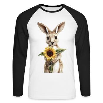 Pinguin - Unisex Baseballshirt langarm - Weiß/Schwarz - Vorne - Nik (191cm)