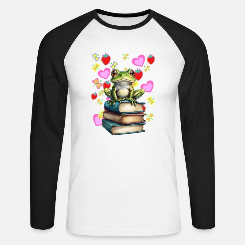 Frog Frogs Toad - Unisex Long Sleeve Baseball T-Shirt - white/black