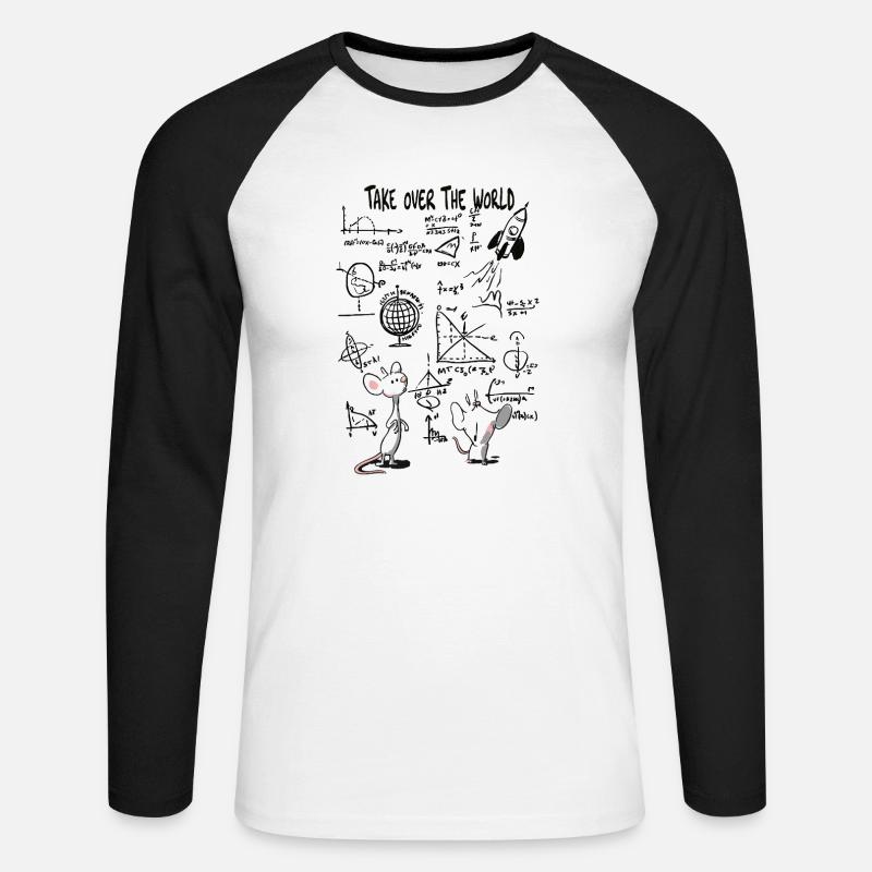 Weltübernahme – Schlauer Mäuse-Masterplan - Unisex Baseballshirt langarm - Weiß/Schwarz
