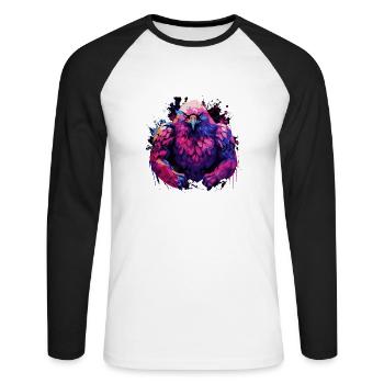 Muscles de musculation Eagle - T-shirt baseball manches longues Homme - blanc/noir - Devant - Nik (191cm)