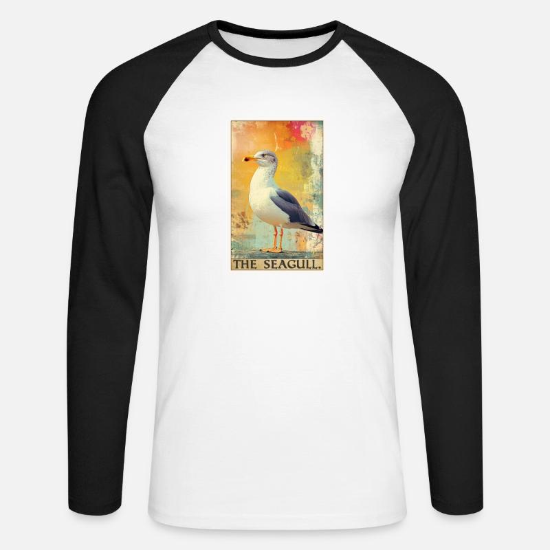 Gabbiani Gabbiano - Maglia da baseball a manica lunga da uomo - bianco/nero