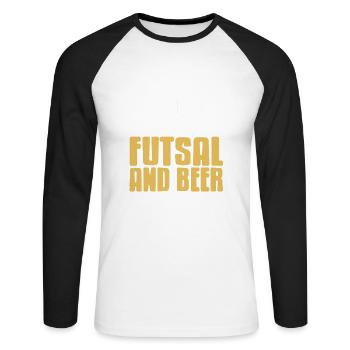 Yep I'm a Dad and I Love Futsal and Beer Humor - Unisex Baseballshirt langarm - Weiß/Schwarz - Vorne - Nik (191cm)