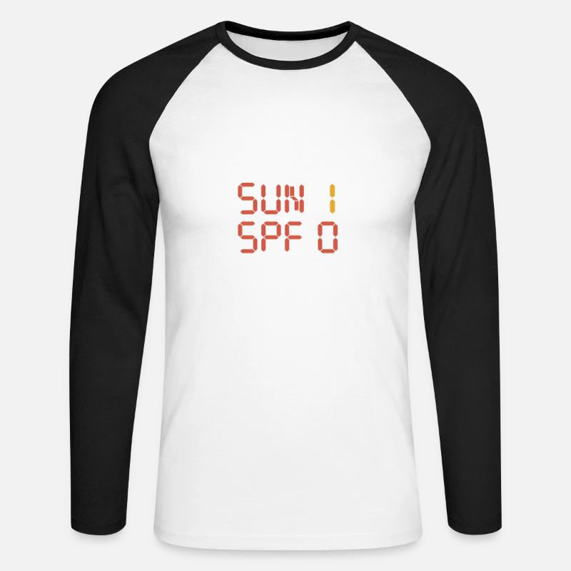 Sun 1 SPF 0 Sunburn - Unisex Baseballshirt langarm - Weiß/Schwarz