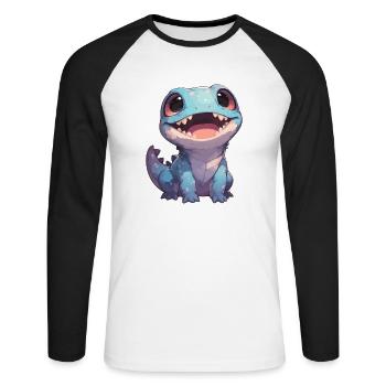 Scinque Skinke - T-shirt baseball manches longues Homme - blanc/noir - Devant - Nik (191cm)