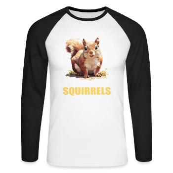 Squirrel - Unisex Long Sleeve Baseball T-Shirt - white/black - Front - Nik (191cm)