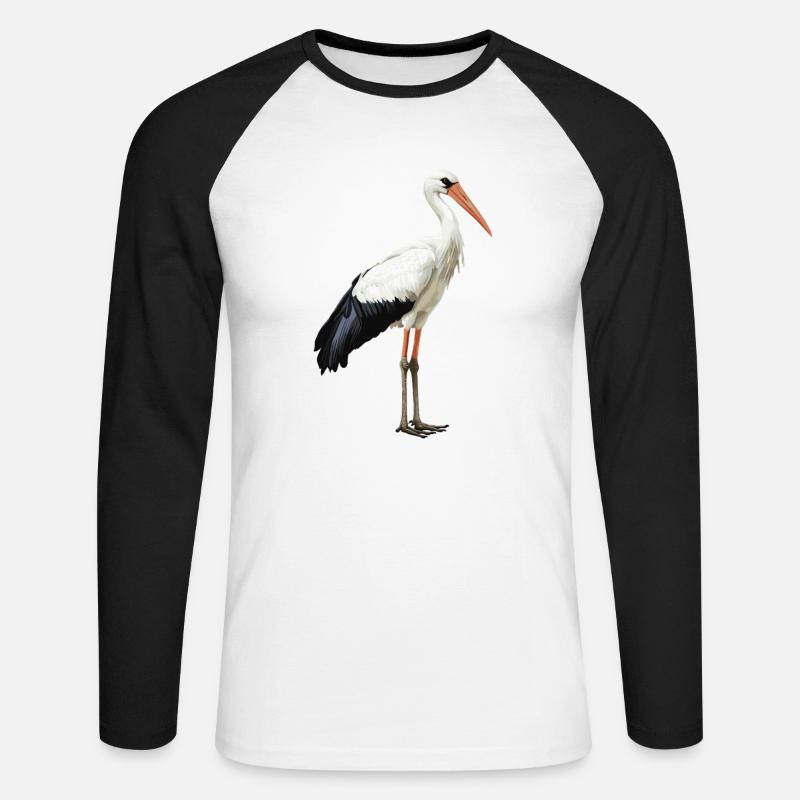 Cicgna Cicogna - Maglia da baseball a manica lunga da uomo - bianco/nero