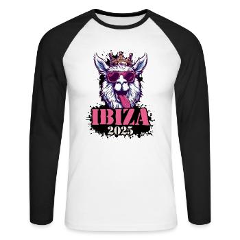 Ibiza 2025 Alpaga - T-shirt baseball manches longues Homme - blanc/noir - Devant - Nik (191cm)