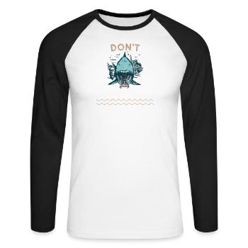 Ne me suivez pas. Je fais des choses stupides | Plongée - T-shirt baseball manches longues Homme - blanc/noir - Devant - Nik (191cm)