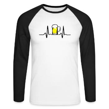 Bier und Herschlag - Unisex Baseballshirt langarm - Weiß/Schwarz - Vorne - Nik (191cm)