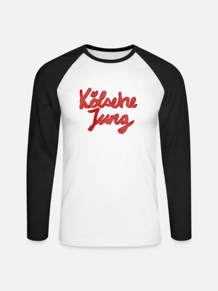 Köln Kölsche Jung cologne boy - Unisex Baseballshirt langarm - Weiß/Schwarz