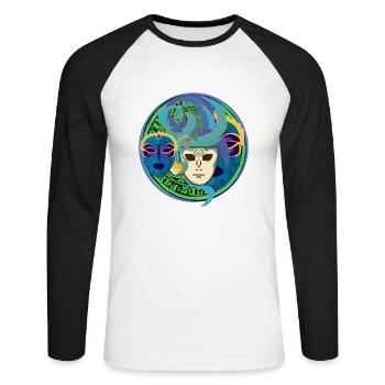 Venise, Italie - T-shirt baseball manches longues Homme - blanc/noir - Devant - Nik (191cm)