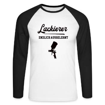 Lackierer Endlich Ausgelernt Azubi Lehrling Lehre - Unisex Baseballshirt langarm - Weiß/Schwarz - Vorne - Nik (191cm)