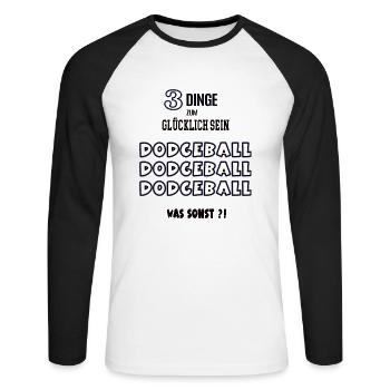 Dodgeball Was Sonst Spieler Liebhaber Dodgeballer - Unisex Baseballshirt langarm - Weiß/Schwarz - Vorne - Nik (191cm)