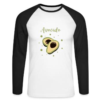 avocado - T-shirt baseball manches longues Homme - blanc/noir - Devant - Nik (191cm)