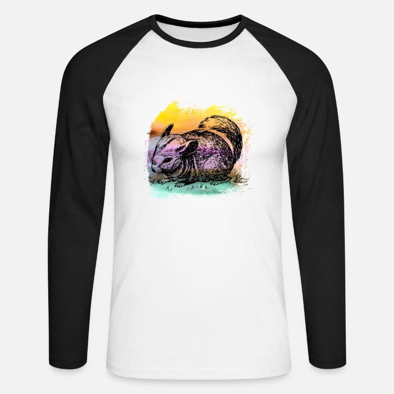 Eichhörnchen eichhörnchen squirrel T Shirt - Unisex Baseballshirt langarm - Weiß/Schwarz