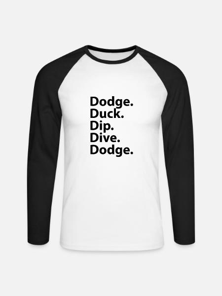 Völkerball-Zitat - Unisex Baseballshirt langarm - Weiß/Schwarz