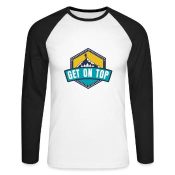 Wandern Bergsteigen Outdoor Geschenk - Unisex Baseballshirt langarm - Weiß/Schwarz - Vorne - Nik (191cm)
