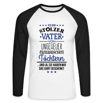 Ungeheuer fantastische Töchter - Vater / Shirt - Unisex Baseballshirt langarm - Weiß/Schwarz - Vorne - Nik (191cm)