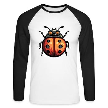 Marienkäfer Halloween Comic Lustig - Unisex Baseballshirt langarm - Weiß/Schwarz - Vorne - Nik (191cm)