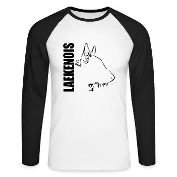 LAEKENOIS PROFIL Wilsigns - Unisex Baseballshirt langarm - Weiß/Schwarz - Vorne - Nik (191cm)