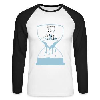 Polar bear - Unisex Long Sleeve Baseball T-Shirt - white/black - Front - Nik (191cm)