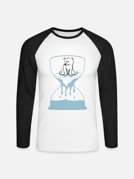 Polar bear - Unisex Long Sleeve Baseball T-Shirt - white/black