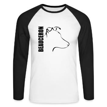BEAUCERON PROFIL - T-shirt baseball manches longues Homme - blanc/noir - Devant - Nik (191cm)