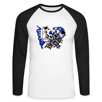 stormwind - Unisex Baseballshirt langarm - Weiß/Schwarz - Vorne - Nik (191cm)