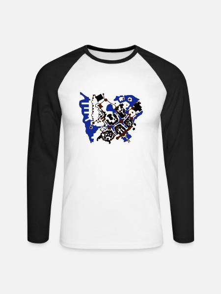 stormwind - Unisex Long Sleeve Baseball T-Shirt - white/black