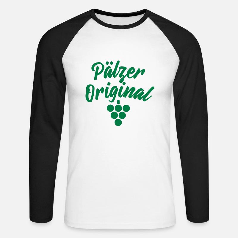 Pälzer Original - Unisex Baseballshirt langarm - Weiß/Schwarz