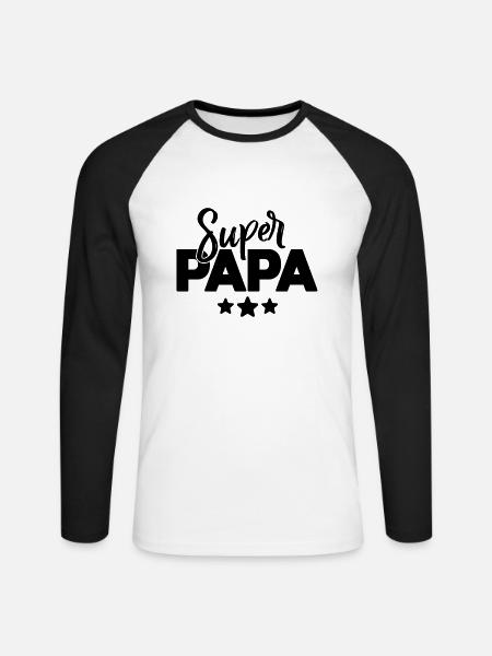 Great Dad Father's Day - Unisex Long Sleeve Baseball T-Shirt - white/black