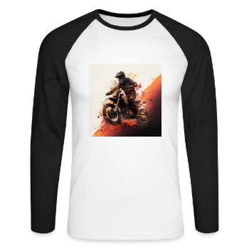 Motocross hero: show your love for off-road. - Unisex Long Sleeve Baseball T-Shirt - white/black - Front - Nik (191cm)