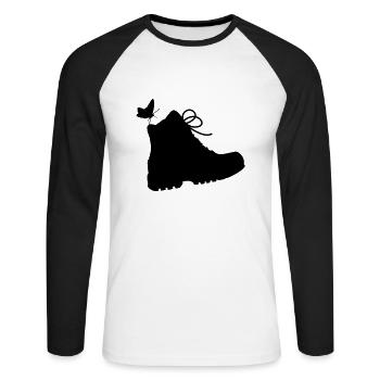 Chaussures de randonnée - T-shirt baseball manches longues Homme - blanc/noir - Devant - Nik (191cm)