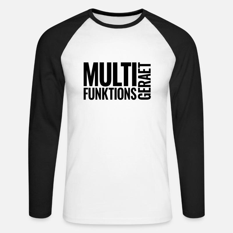 Multifunction device Black - Unisex Long Sleeve Baseball T-Shirt - white/black