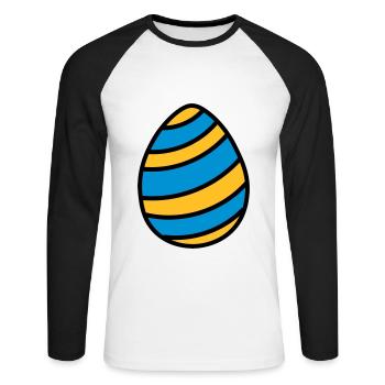 Osterei Easter Egg Ostern Geschenkidee - Unisex Baseballshirt langarm - Weiß/Schwarz - Vorne - Nik (191cm)