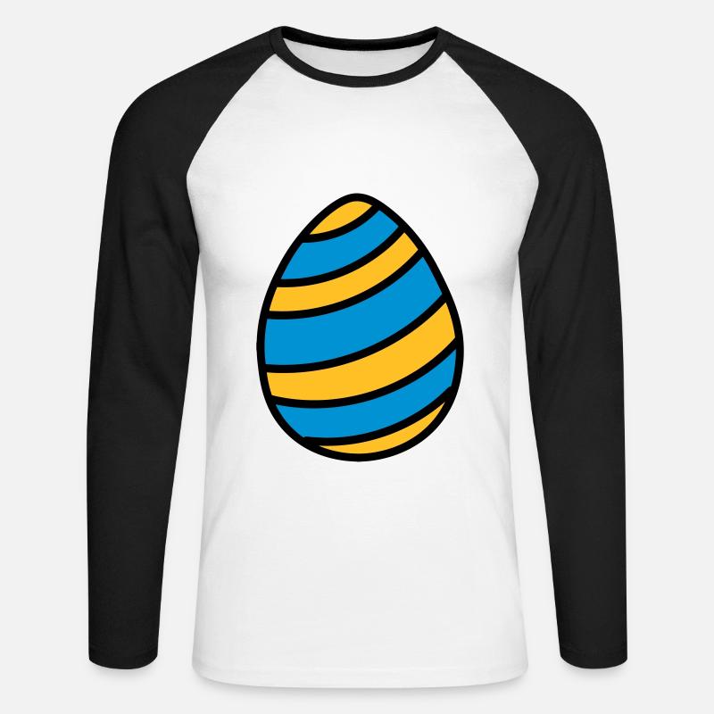 Easter Egg Easter gift idea - Unisex Long Sleeve Baseball T-Shirt - white/black