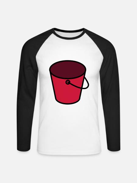 Eimer Farbe Anpassbar - Unisex Baseballshirt langarm - Weiß/Schwarz