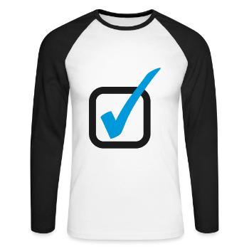 Coche - T-shirt baseball manches longues Homme - blanc/noir - Devant - Nik (191cm)