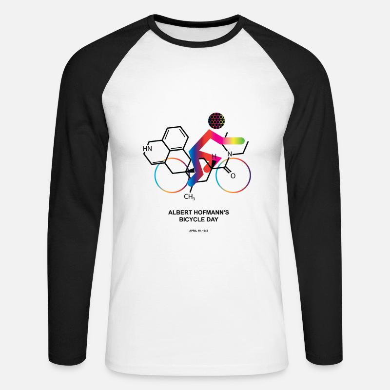 Albert Hofmann's Bicycle Day - Unisex Baseballshirt langarm - Weiß/Schwarz