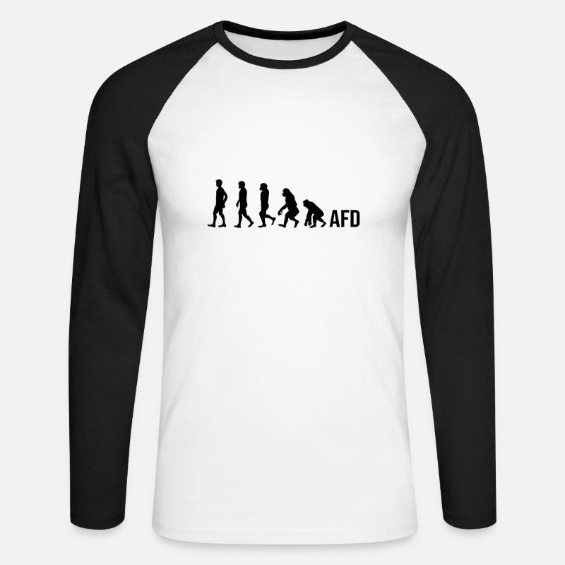 AFD Evolution Gegen Rechts Antirassismus - Unisex Baseballshirt langarm - Weiß/Schwarz