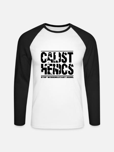 Calisthenics - Unisex Baseballshirt langarm - Weiß/Schwarz