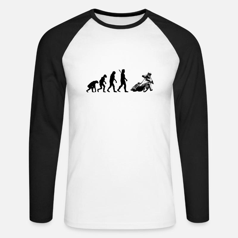 Evolution Speedway - Unisex Long Sleeve Baseball T-Shirt - white/black