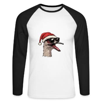Bouquet Christmas Funny - Unisex Long Sleeve Baseball T-Shirt - white/black - Front - Nik (191cm)