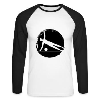 Fitness Sport Endurance Workout Gym - Unisex Long Sleeve Baseball T-Shirt - white/black - Front - Nik (191cm)