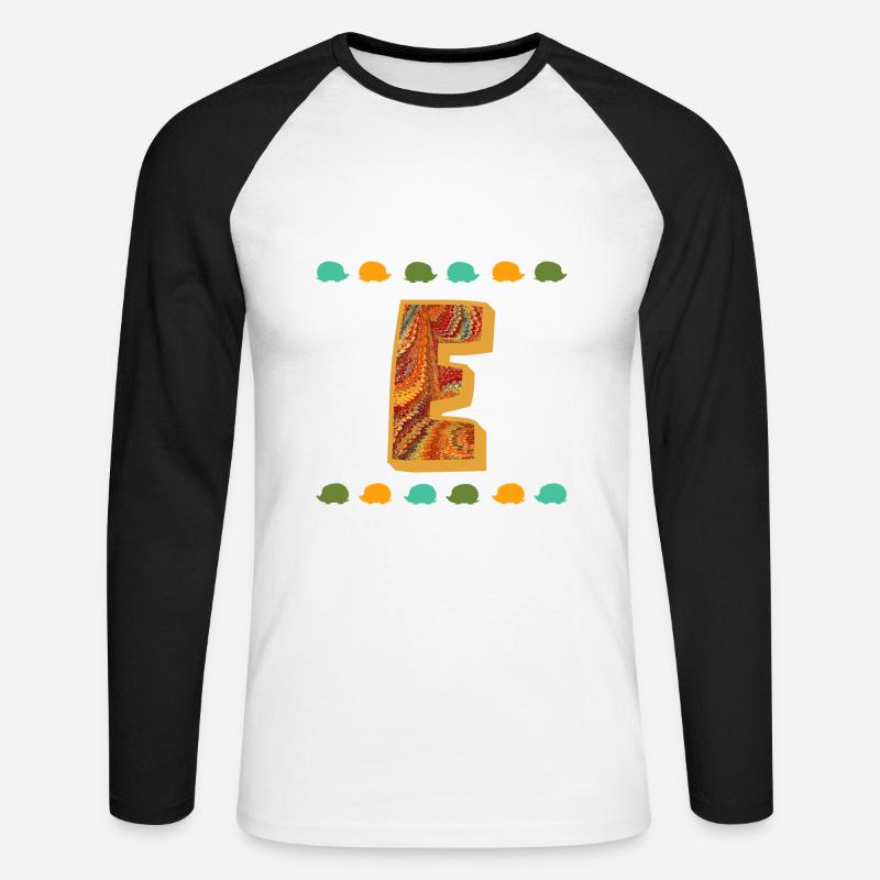 Hedgehog E 22 E - Unisex Long Sleeve Baseball T-Shirt - white/black