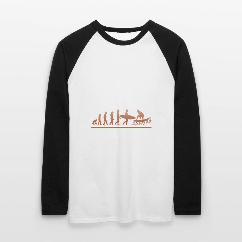 Surfing until evolution - Surfing until evolution Unisex Long Sleeve Baseball T-Shirt