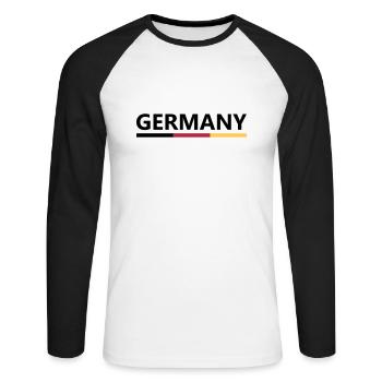 Germany - Unisex Baseballshirt langarm - Weiß/Schwarz - Vorne - Nik (191cm)