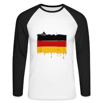 GERMANY FLAG GERMAN FLAG - Unisex Long Sleeve Baseball T-Shirt - white/black - Front - Nik (191cm)